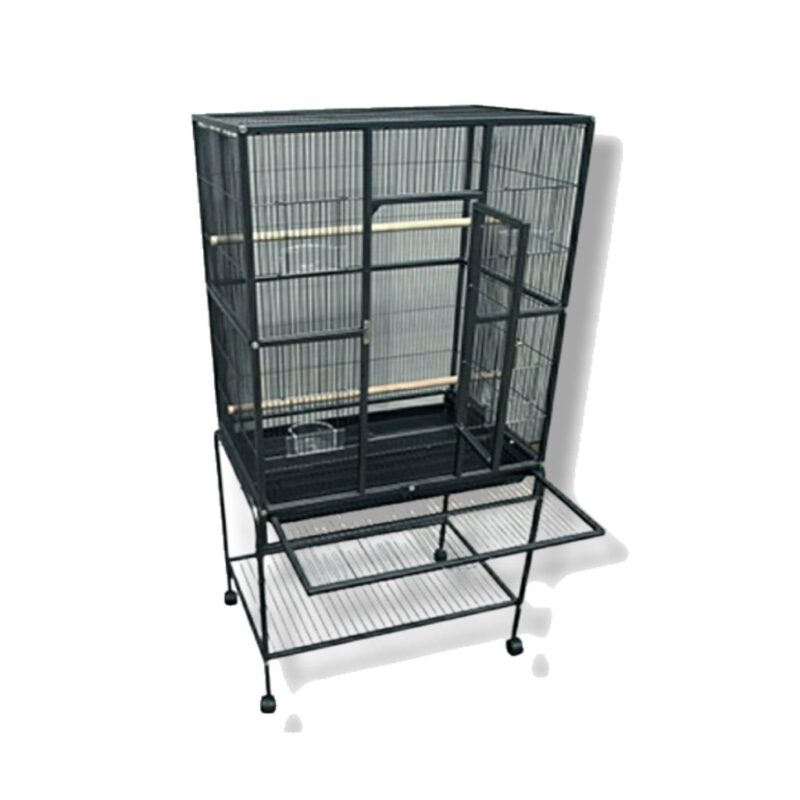 Large Bird Cage on Stand with Wheels (82 x 46 x 159cm) - Image 2