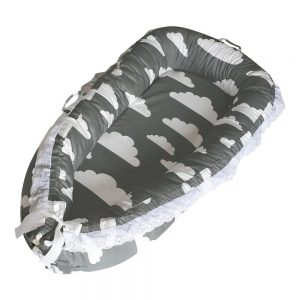 Baby Nest [Grey with White Clouds] (90 x 55 x 15cm)